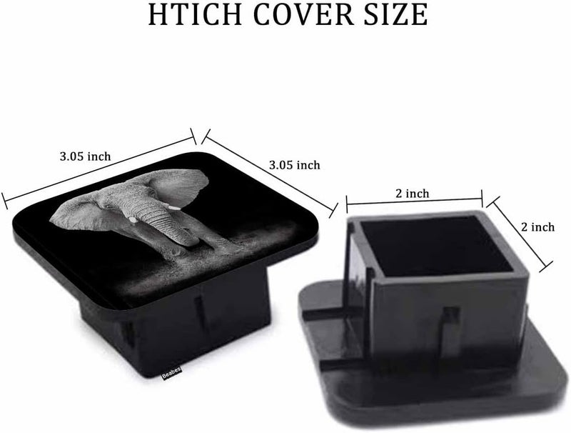 Beabes Elephant Car Towing Hitch Covers Wildlife African Elephants 2" Receiver Hitch Cover, Hitch Cover Protects Your Trailer Hitch Receiver from Dirt Water and Rust - Image 2